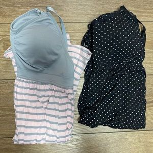 Two Motherhood Maternity nursing gowns